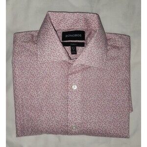 NEW-Bonobos Jetsetter Stretch Dress Shirt Tailored Fit-Rose Floral-Sz 15 1/2-34